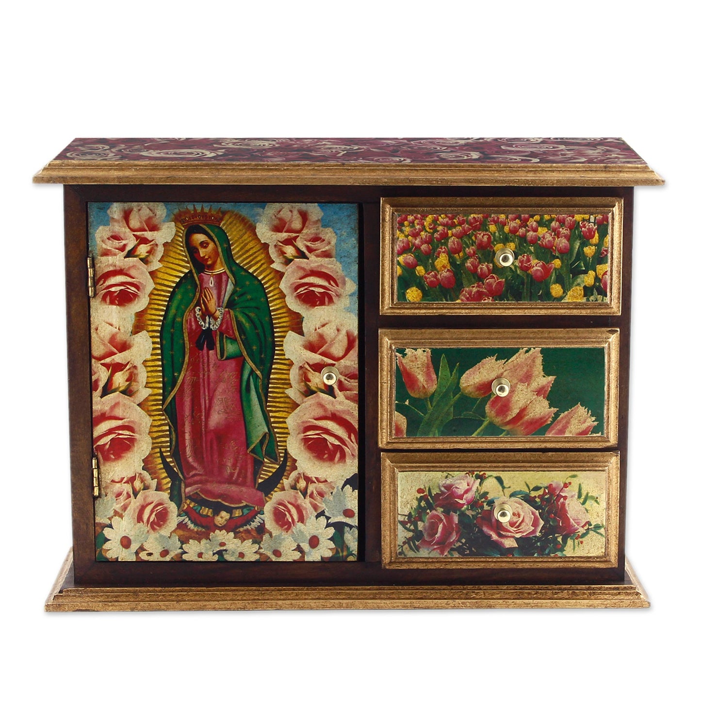 Beloved Guadalupe Decoupage chest