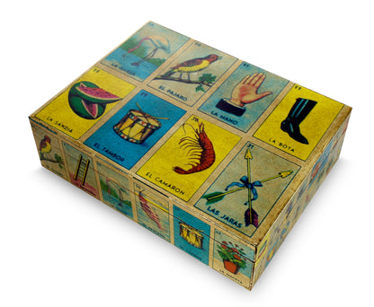 Mexican Loteria Mexican Bingo Decoupage on Wood Decorative Box