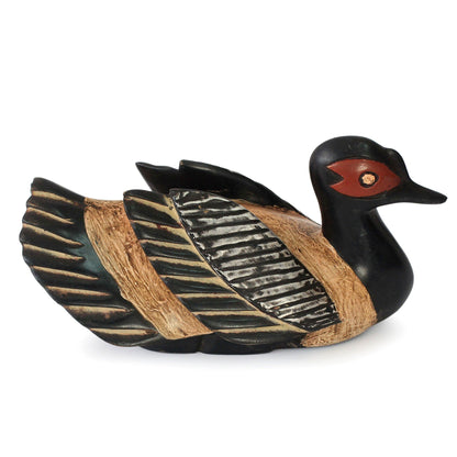 Handcrafted Sese Wood Duck Sculpture