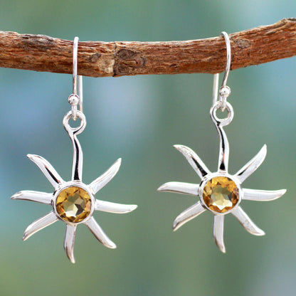 Golden Sun Citrine dangle earrings