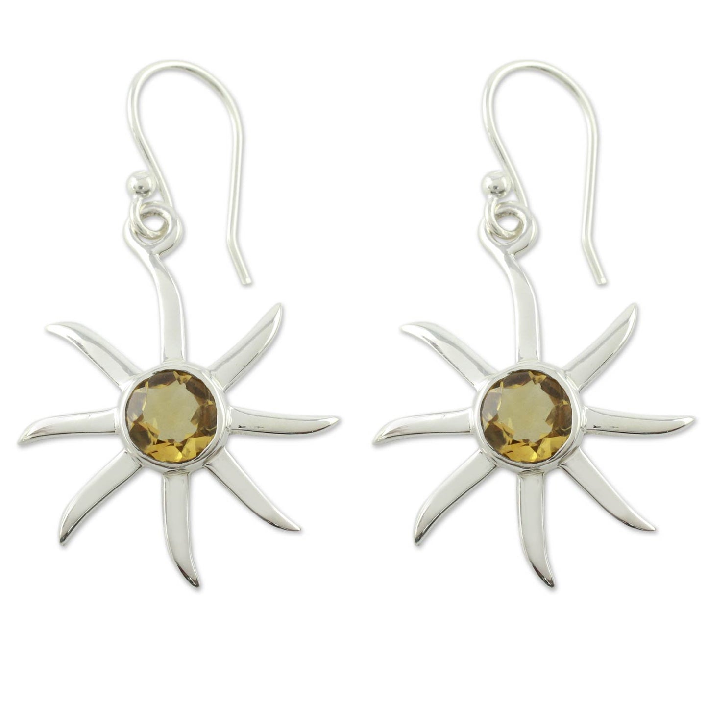 Golden Sun Citrine dangle earrings