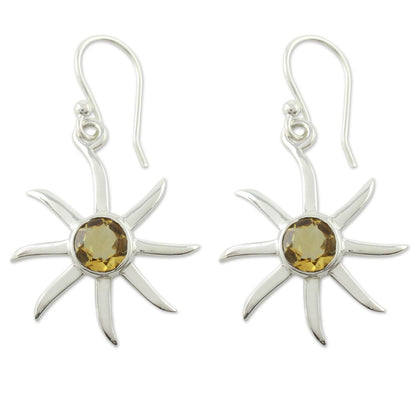 Golden Sun Citrine dangle earrings