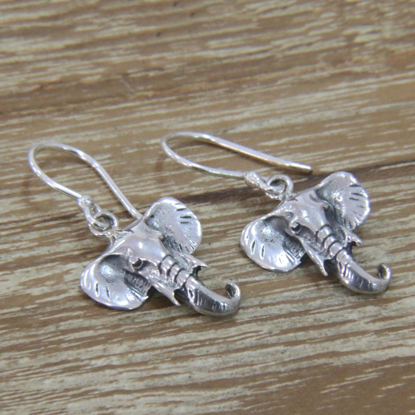 Balinese Elephants Sterling silver dangle earrings