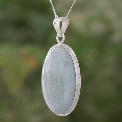Light Green Mystique Jade Pendant Necklace