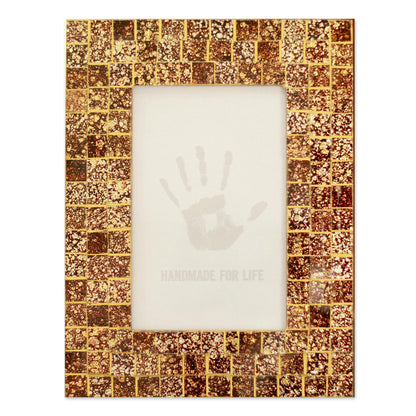 Golden Fireflies Metallic Mosaic Frame From India