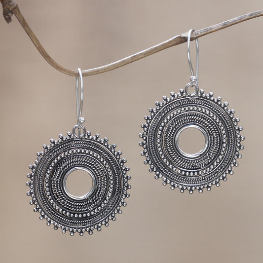 Dazzling Moons Sterling silver dangle earrings