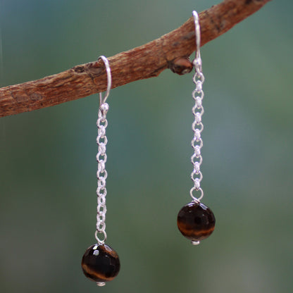 Lucky Pendulums Tiger's eye dangle earrings