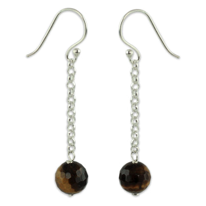 Lucky Pendulums Tiger's eye dangle earrings