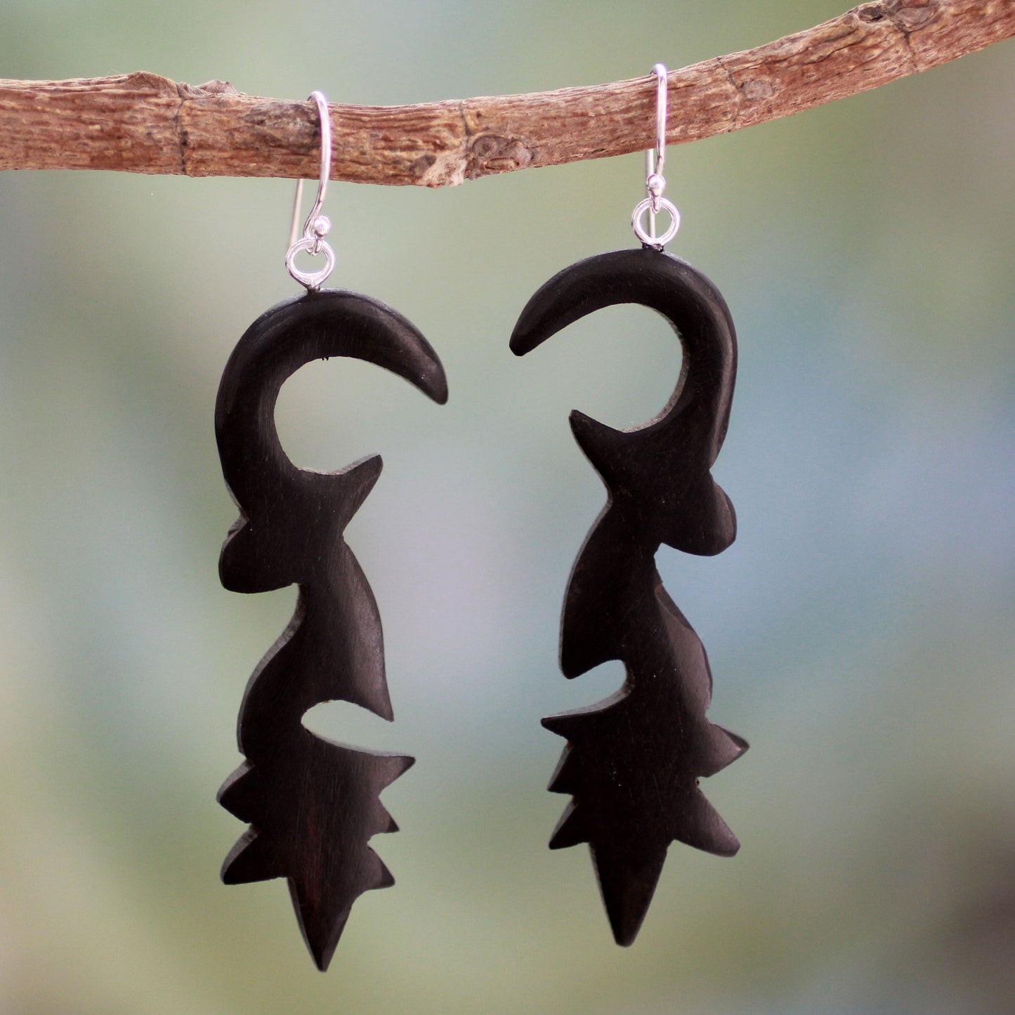 Wild Flowers Ebony flower earrings