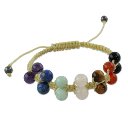 Inner Balance Multi-Gem Lapis Lazuli Beaded Bracelet