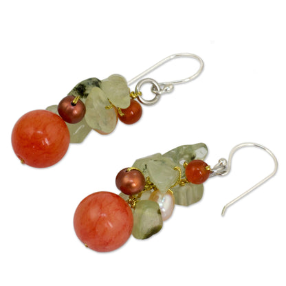 Spicy Peach Beaded Earrings