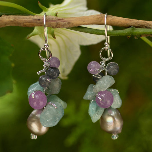 Clover Multi-Gem & Pearl Beaded Earrings