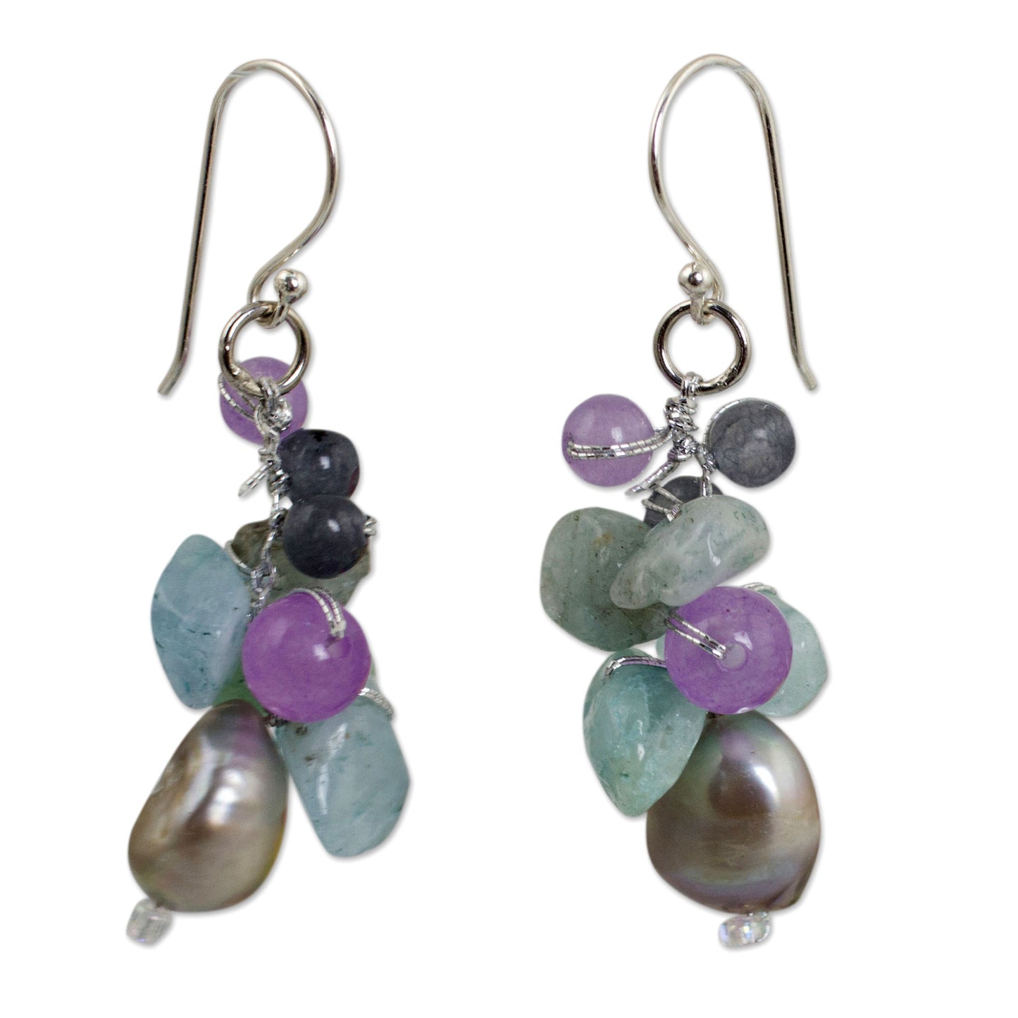 Clover Multi-Gem & Pearl Beaded Earrings