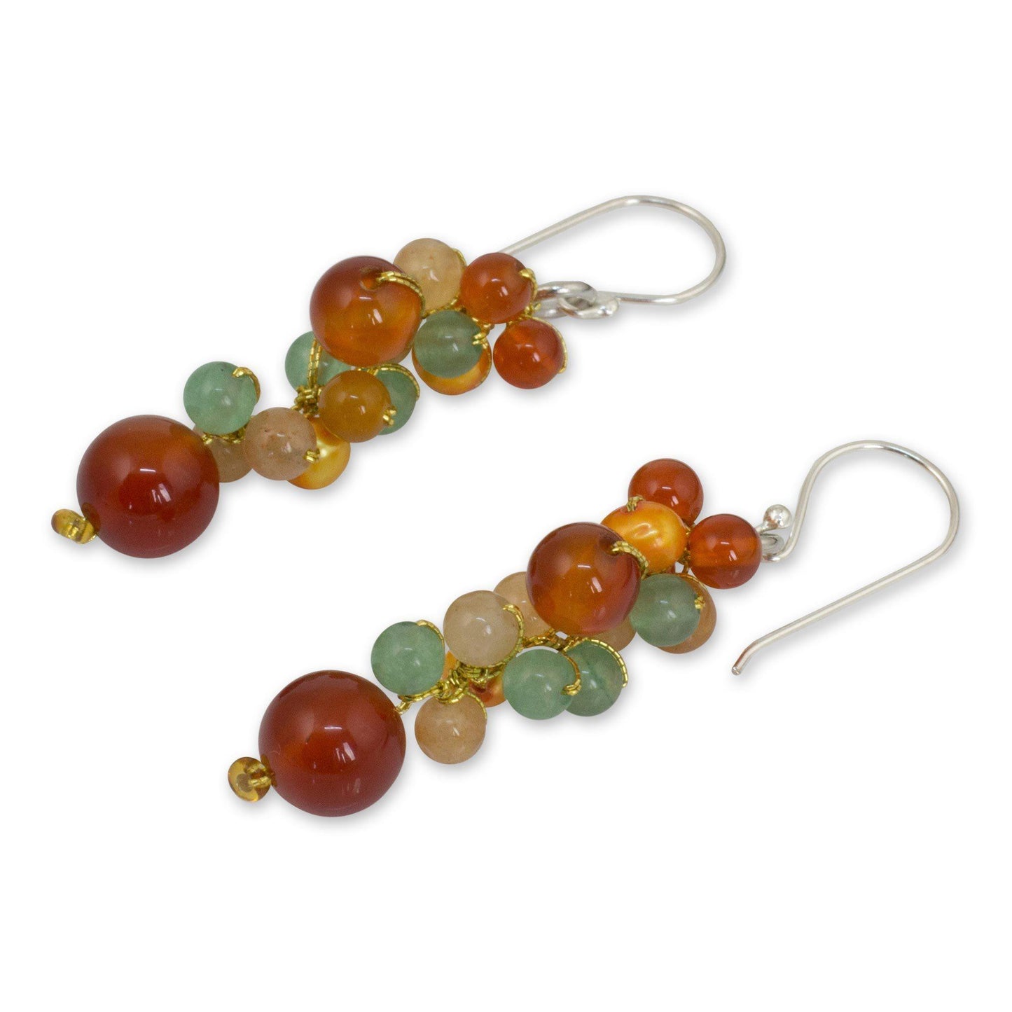 Golden Vineyard Gemstone & Pearl Earrings