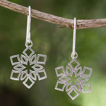 Blossoming Snowflakes Artisan Jewelry Women's Sterling Silver Earrings