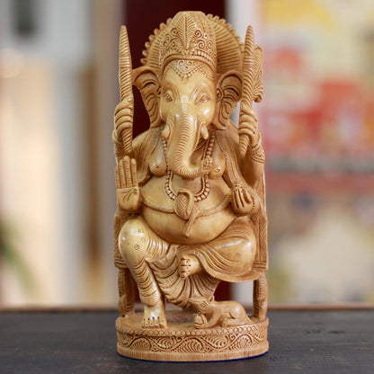 Blessed Ganesha I Wood Sculpture