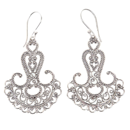 Benoa Anchor Sterling silver filigree earrings