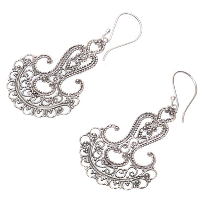 Benoa Anchor Sterling silver filigree earrings