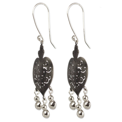 Depth of Heart Artisan Crafted Earrings Taxco Sterling Silver Jewelry