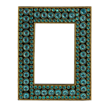 Aqua Glitz Dazzling Aqua Photo Frame from India (4x6)