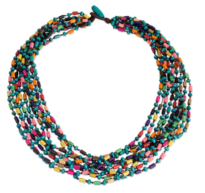 Siam Belle Colorful Beaded Necklace Hand Knotted Jewelry