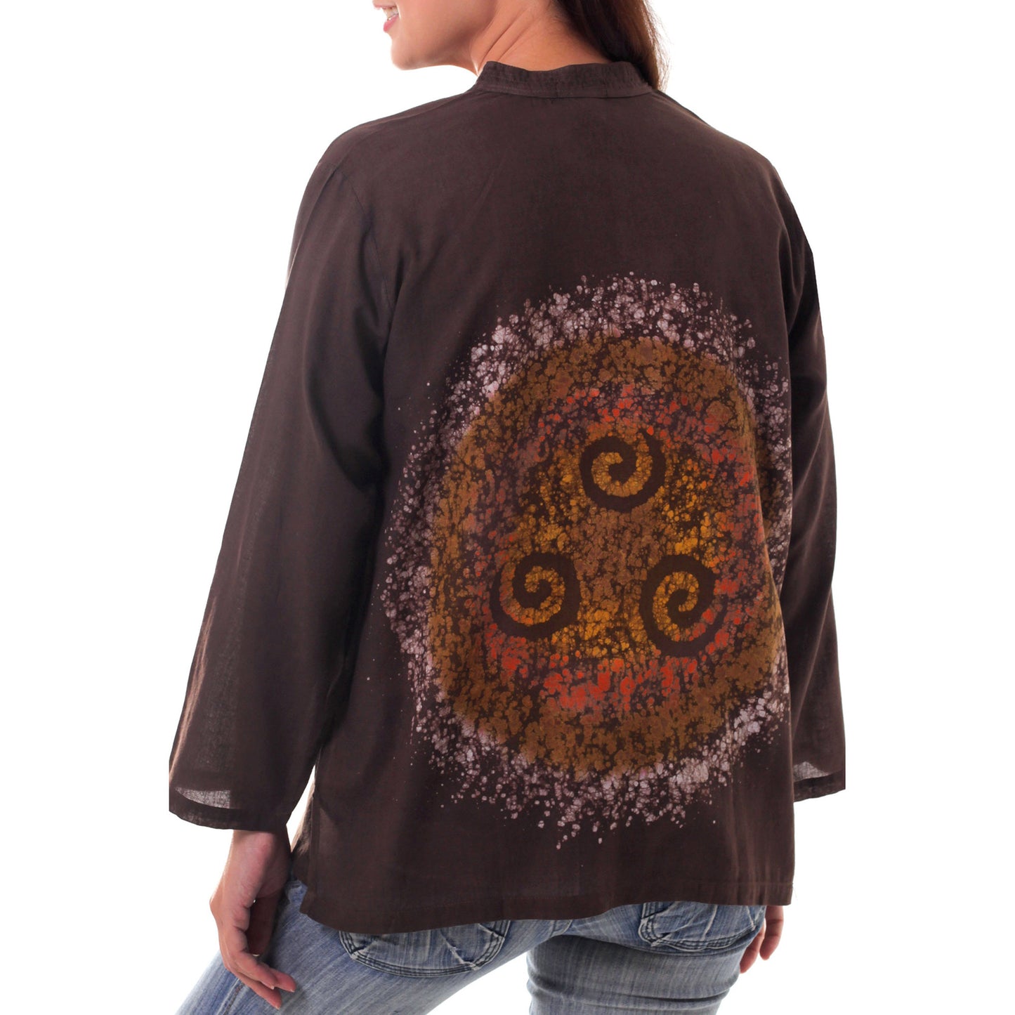 Thai Magic Brown Cotton Batik Tunic