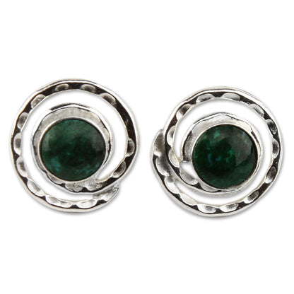 Cuzco Aura Sterling Silver Button Earrings