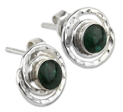 Cuzco Aura Sterling Silver Button Earrings