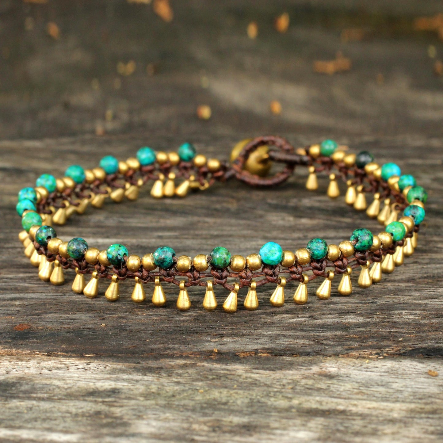 Green Dancer Serpentine Beaded Anklet