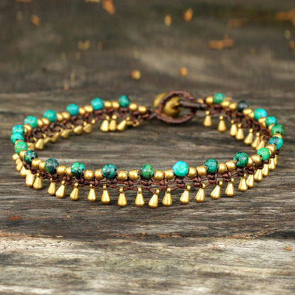 Green Dancer Serpentine Beaded Anklet