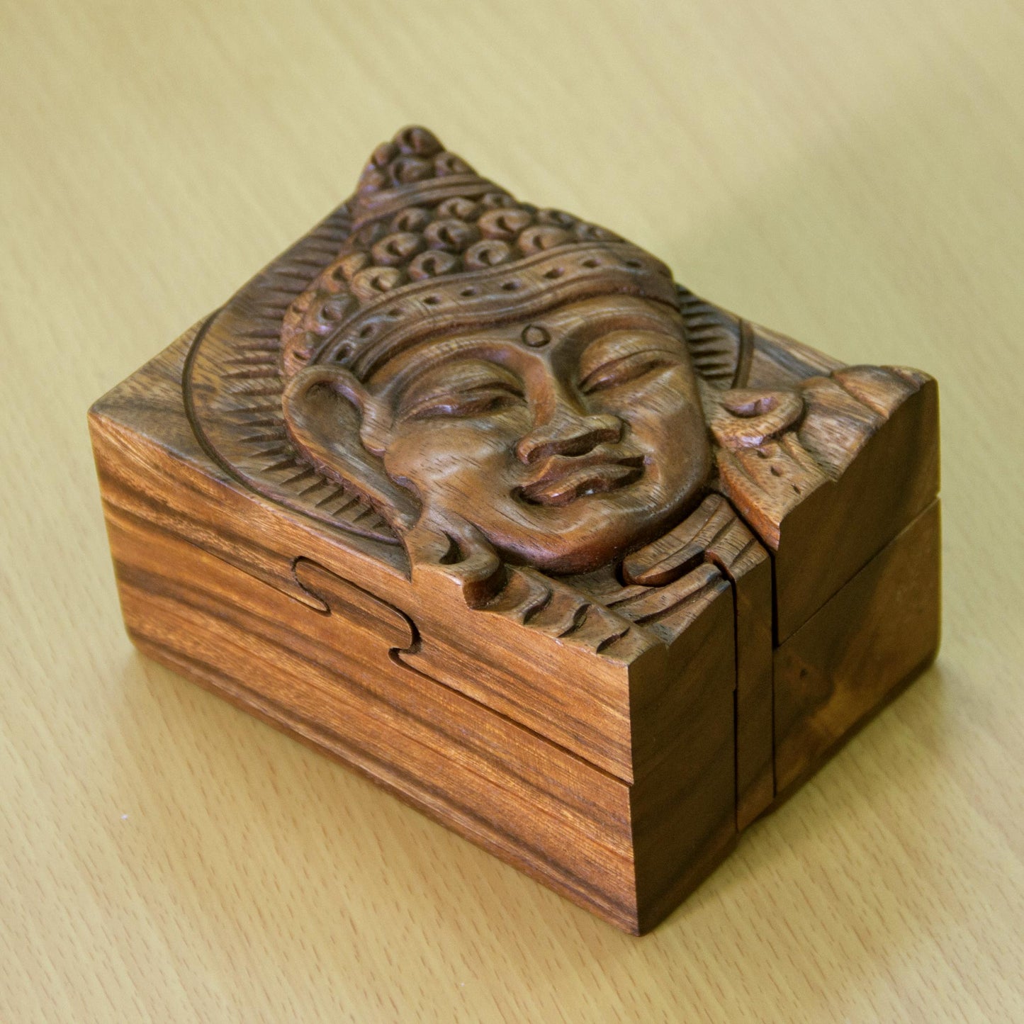 Glorious Buddha Wood Puzzle Box