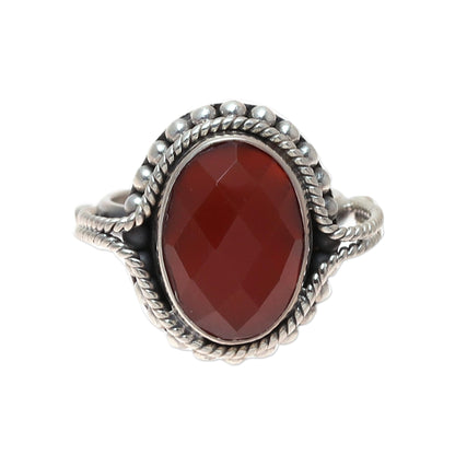 Sun Afire Carnelian Ring Artisan Crafted Sterling Silver Jewelry