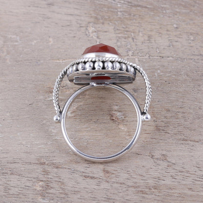 Sun Afire Carnelian Ring Artisan Crafted Sterling Silver Jewelry