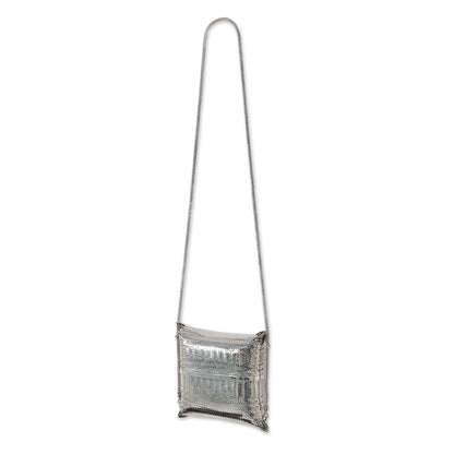 Thai Weavings Silver Plated Petite Woven Shoulder Bag