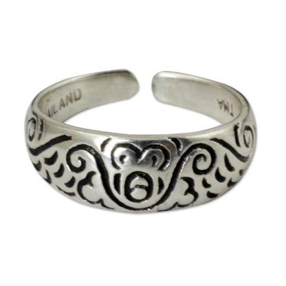 Monkey Walk Toe Ring in Sterling Silver Thai Artisan Jewelry