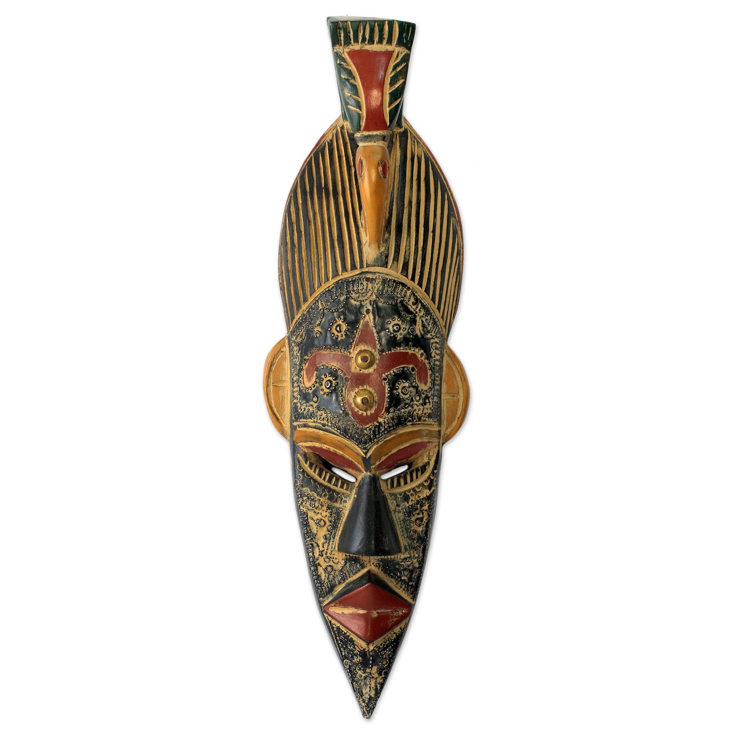 Flying Bird Ghanaian Handcrafted African Mask Bird Design