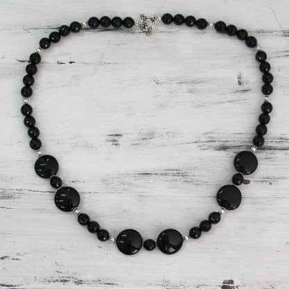 Midnight Magic Modern Black Onyx Necklace