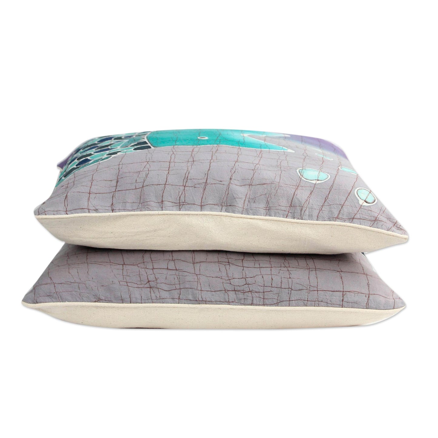 Lucky Thai Fish Handmade Cotton Batik Cushion Covers (Pair)