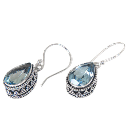 Sparkling Dew Pear Shaped Dangle Earrings