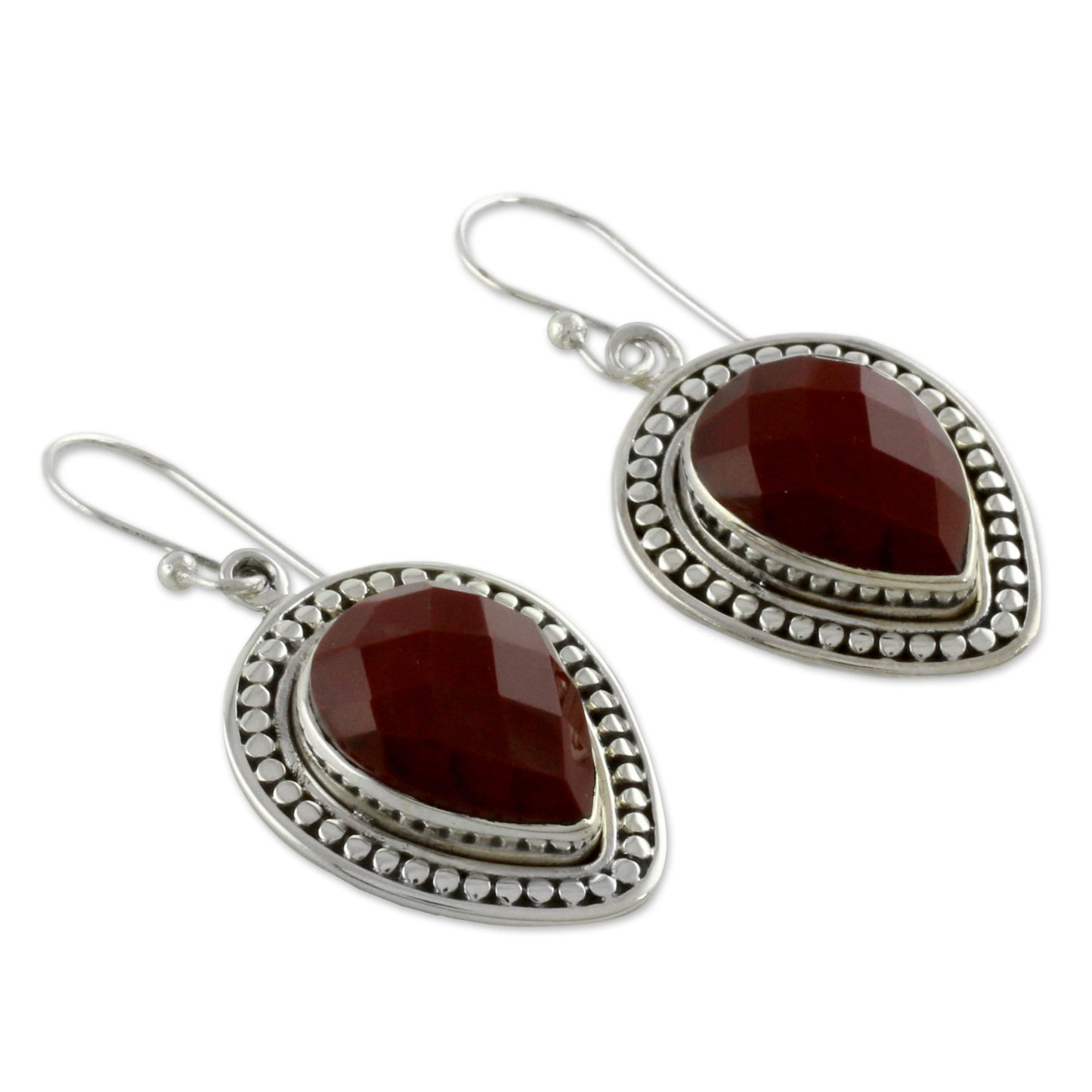 Facets of Fire Faceted Red Jasper Dangle Earrings