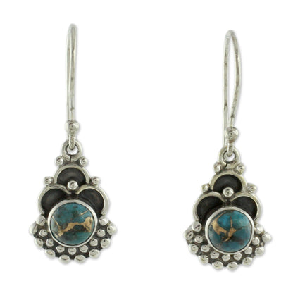 Blue Rapture Sterling Silver Earrings Handcrafted with Blue Turquoise