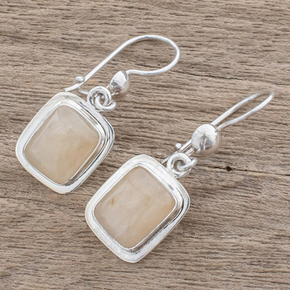 Maya Sunbeam Quartz & Silver Dangle Earrings