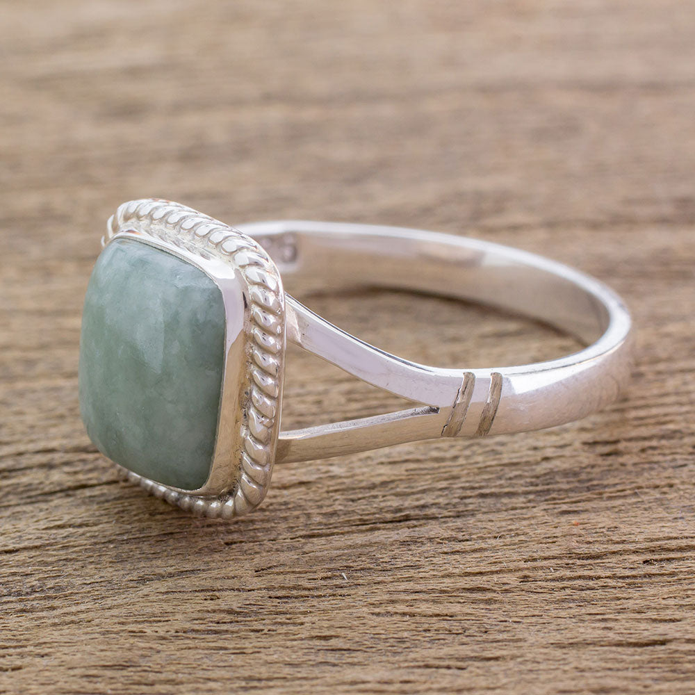 Life Divine Jade & Silver Ring