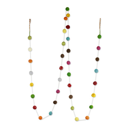 Gumdrop Rainbow Pompons Christmas Tree Garland