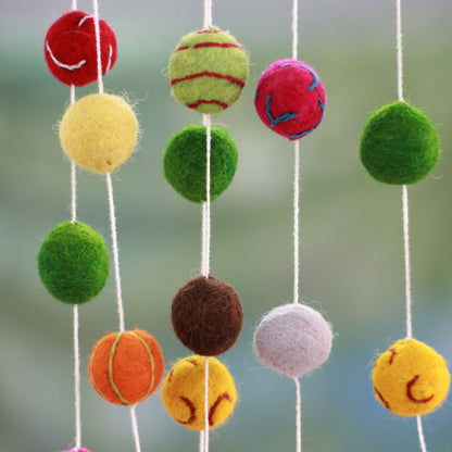 Gumdrop Rainbow Pompons Christmas Tree Garland