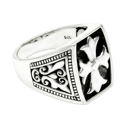 Brave Knight Sterling Silver Cross Ring