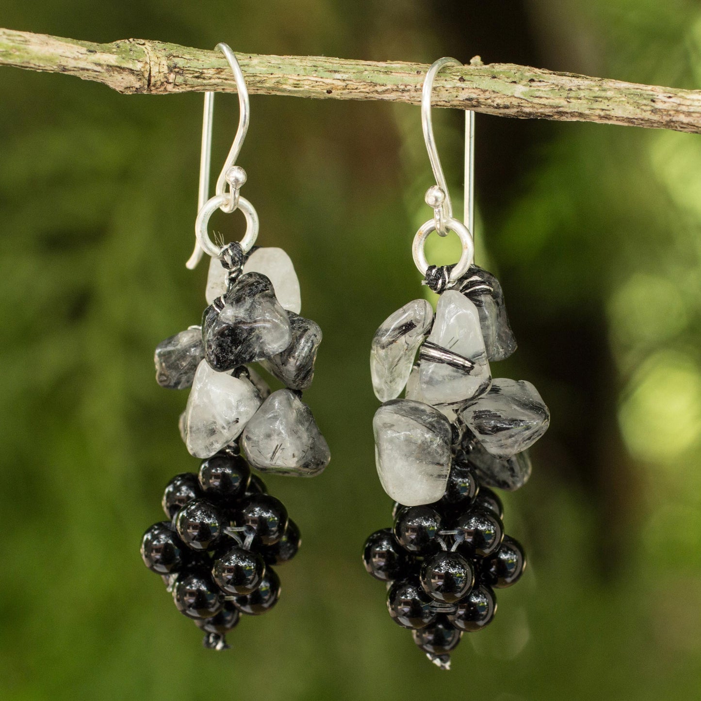 Heavenly Gift Handmade Gemstone Cluster Earrings