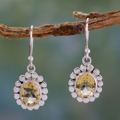 Radiant Petals Citrine Dangle Earrings