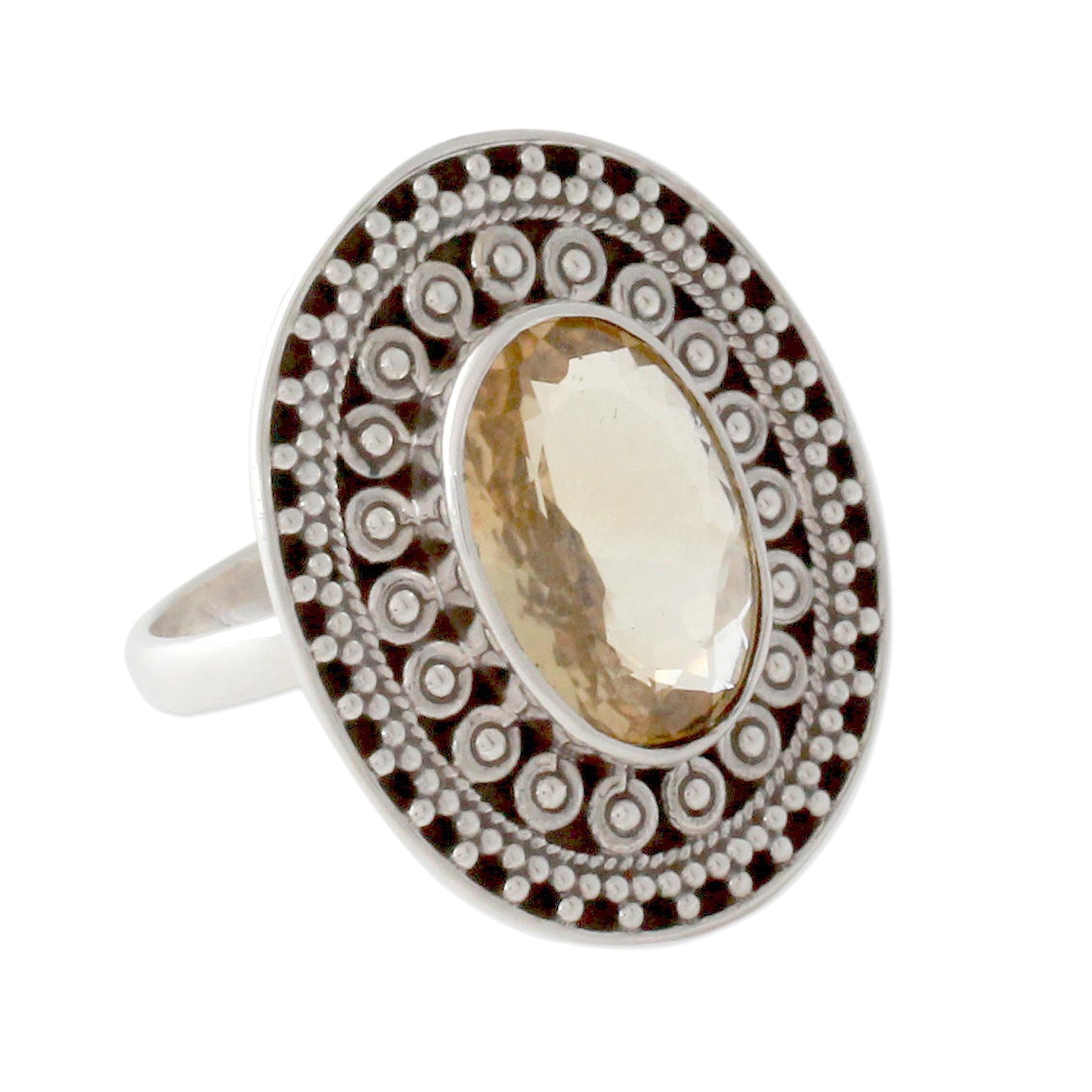 Mumbai Sophisticate Hand Made Dramatic Citrine Ring