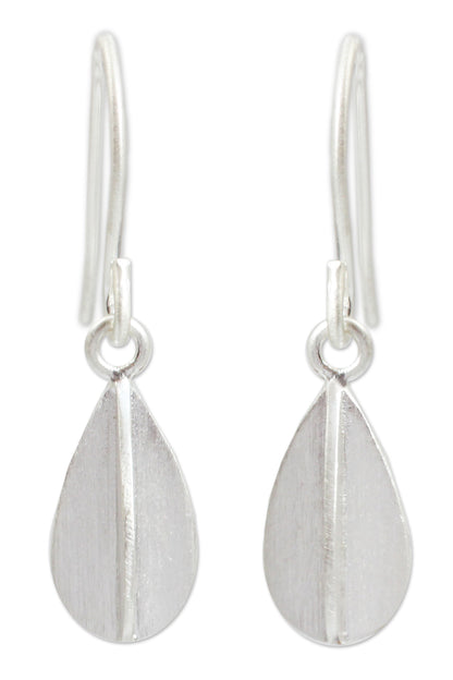Quartered Leaf Thai Silver Earrings
